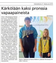 Lappilan Nousun painijoita osallistui 17.-18.10. 2015 Porvoossa käytyihin KLL:n mestaruuskilpailuihin.